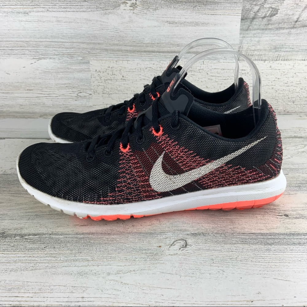 NIKE Flex Fury Orange Black Running Shoe 8.5